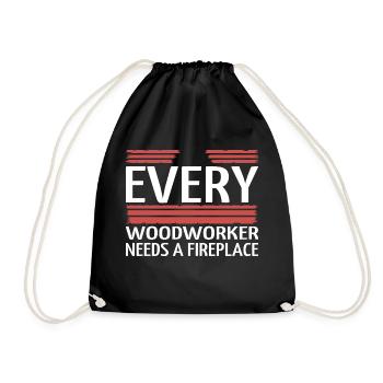 present logging quote forest work forestry - Drawstring Bag - black - Front