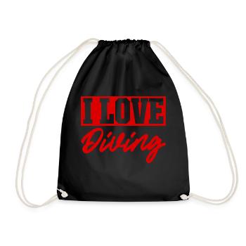 I love diving - Drawstring Bag - black - Front