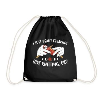 J'adore vraiment tricoter, d'accord ? tricot - Sac de sport léger - noir - Devant