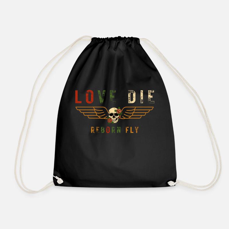 Dear Death Rebirth Flying - Drawstring Bag - black