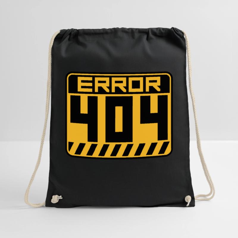 Error 404 Shield Warning Drawstring Bag