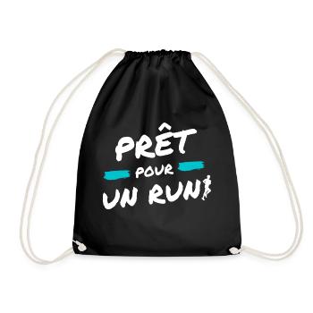 Prêt pour un run cadeau course a pied - Sac de sport léger - noir - Devant