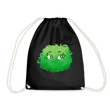Little Pelota Monster n°3 – green - Drawstring Bag - black - Front