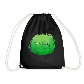 Little Pelota Monster n°9 – green - Drawstring Bag - black - Front