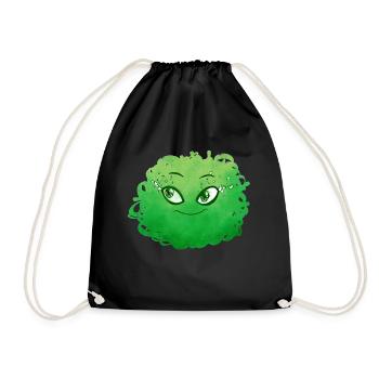 Little Pelota Monster n°2 – green - Drawstring Bag - black - Front