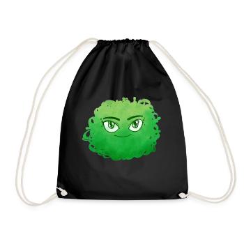 Little Pelota Monster n°6 – green - Drawstring Bag - black - Front
