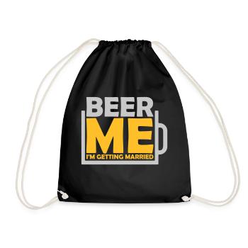 Beer Me Getting Married - Drawstring Bag - black - Front