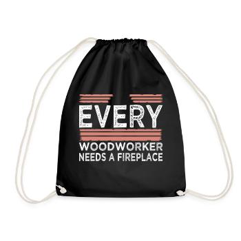 dad lets play carpenter tshirts present humor - Drawstring Bag - black - Front