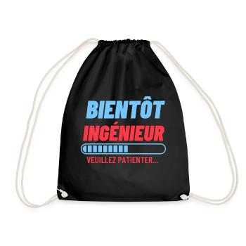 Etudiants | Bientôt Ingénieur veuillez patienter - Sac de sport léger - noir - Devant