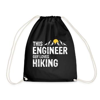 This Engineer Guy Loves Hiking Cool Vintage - Turnbeutel - Schwarz - Vorne