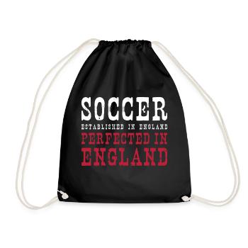 England Soccer English Football England Futbol - Turnbeutel - Schwarz - Vorne