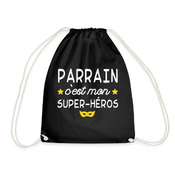 parrain mon super héros - Sac de sport léger - noir - Devant