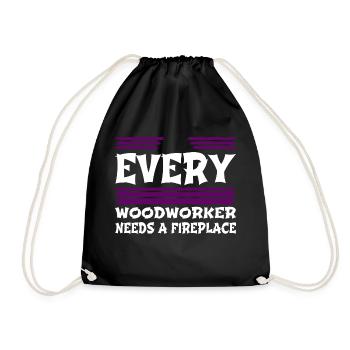 fun lets play carpenter tshirts job funny quote - Drawstring Bag - black - Front