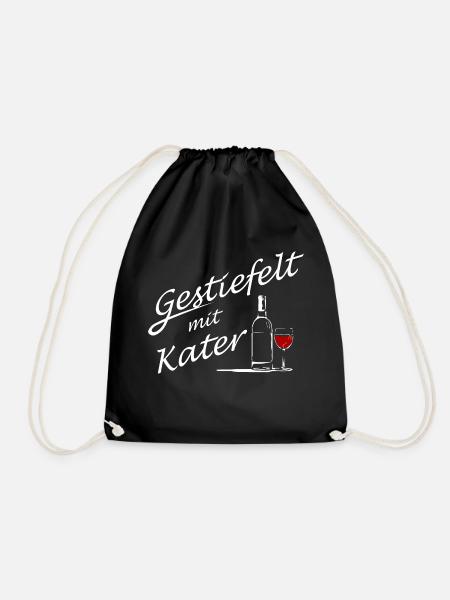 Gestiefelt mit Kater - Junggesellinnenabschied - Turnbeutel - Schwarz