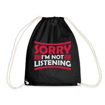 désolé de ne pas écouter - Sac de sport léger - noir - Devant