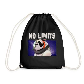 Panda on space - Drawstring Bag - black - Front