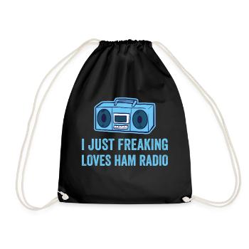 I just freaking loves Ham Radio - Turnbeutel - Schwarz - Vorne