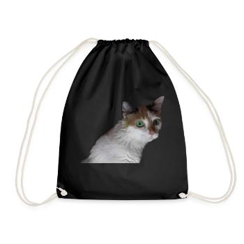 Nina the cat - Drawstring Bag - black - Front