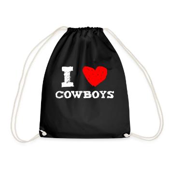 I love cowboys with red heart women - Sac de sport léger - noir - Devant