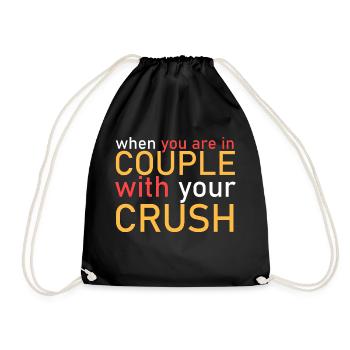 in couple with my crush - Drawstring Bag - black - Front