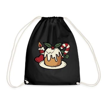 Christmas Candy Weihnachten Süßigkeiten Cake - Drawstring Bag - black - Front