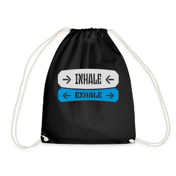 inhale exhale yoga Zitat - Turnbeutel - Schwarz - Vorne