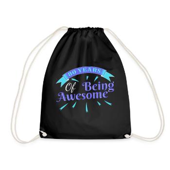 80th birthday 80 years old - Drawstring Bag - black - Front