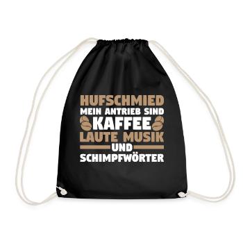 Hufbeschlagschmied Kaffee Pferdeschmied Hufschmied - Turnbeutel - Schwarz - Vorne