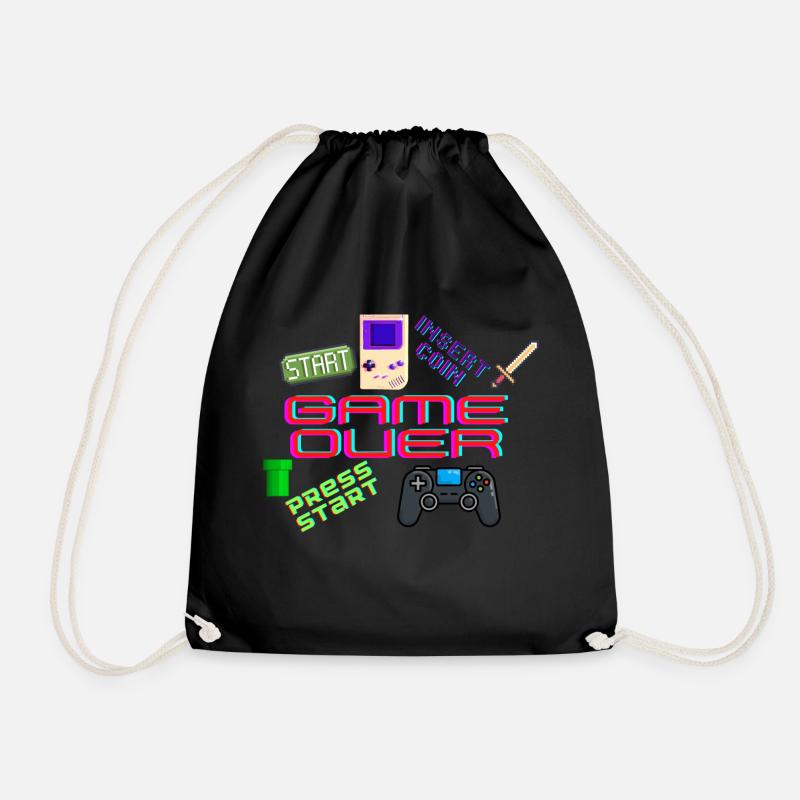 Design video games - Drawstring Bag - black