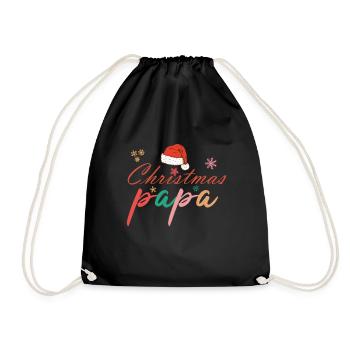 Christmas Papa Christmas Dad - Drawstring Bag - black - Front