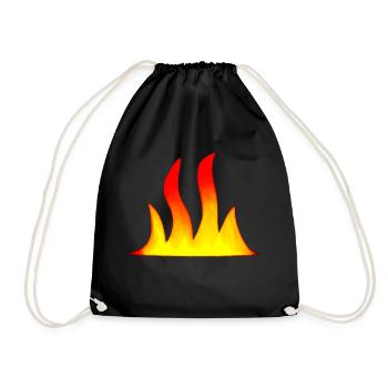 Lagerfeuer Camping Natur Falmmen Feuer Flamme 7 - Turnbeutel - Schwarz - Vorne