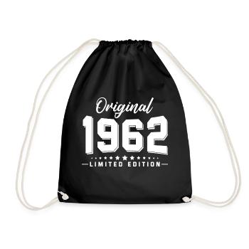 60e anniversaire né en 1962 - Sac de sport léger - noir - Devant