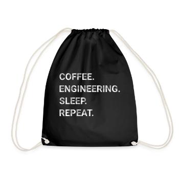 Coffee Engineering Sleep Repeat - Drawstring Bag - black - Front