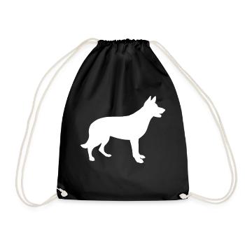 Deutscher Schäferhund Silhouette - Turnbeutel - Schwarz - Vorne
