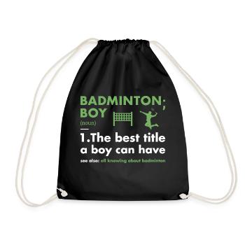 Sport Boy Definition Badminton - Turnbeutel - Schwarz - Vorne