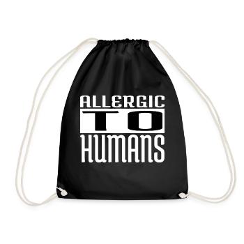 jokes birthday abduction animal @zackiinnitbrahhh - Drawstring Bag - black - Front