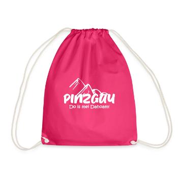 Pinzgau, Dahoam, Salzburg, Österreich, Dialekt - Turnbeutel - Fuchsia - Vorne