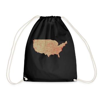 Karte bezirke der vereinigten staaten von amerika - Turnbeutel - Schwarz - Vorne