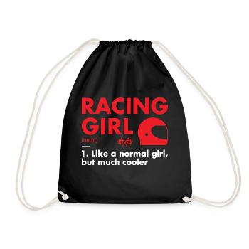 Sport Girl Definition Racing - Turnbeutel - Schwarz - Vorne