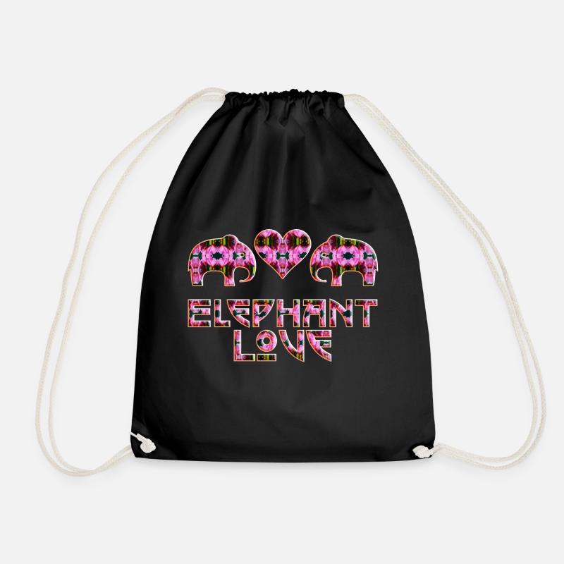 ElefantenLiebe pink - Turnbeutel - Schwarz