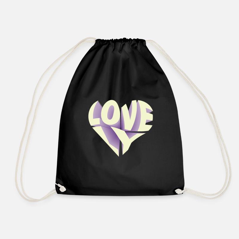 Lovely - Drawstring Bag - black