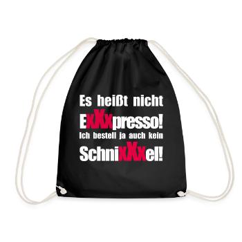 Es heißt nicht ExXxpresso! - Turnbeutel - Schwarz - Vorne