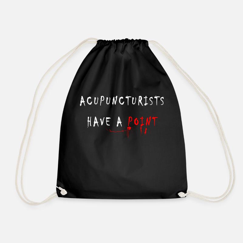 Acupuncturists have a point - Drawstring Bag - black
