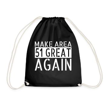 2019 birthday present idea gift statement alien - Drawstring Bag - black - Front