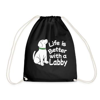 Labrador Dog Dog owner Mistress Mr. Wau - Drawstring Bag - black - Front
