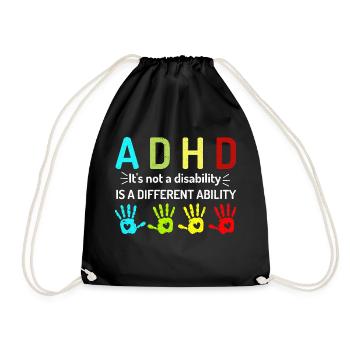 ADHD It s not a disability - Drawstring Bag - black - Front