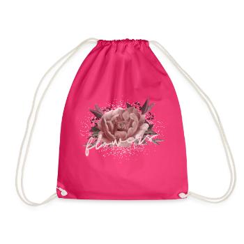 Flowers Pfingstrose Rosa - Turnbeutel - Fuchsia - Vorne