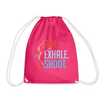 Aim Exhale Shoot. Bow & Arrows Target Archery - Turnbeutel - Fuchsia - Vorne