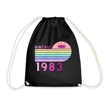 Anniversaire 40 ans vintage 1983 femme rose violet - Sac de sport léger - noir - Devant