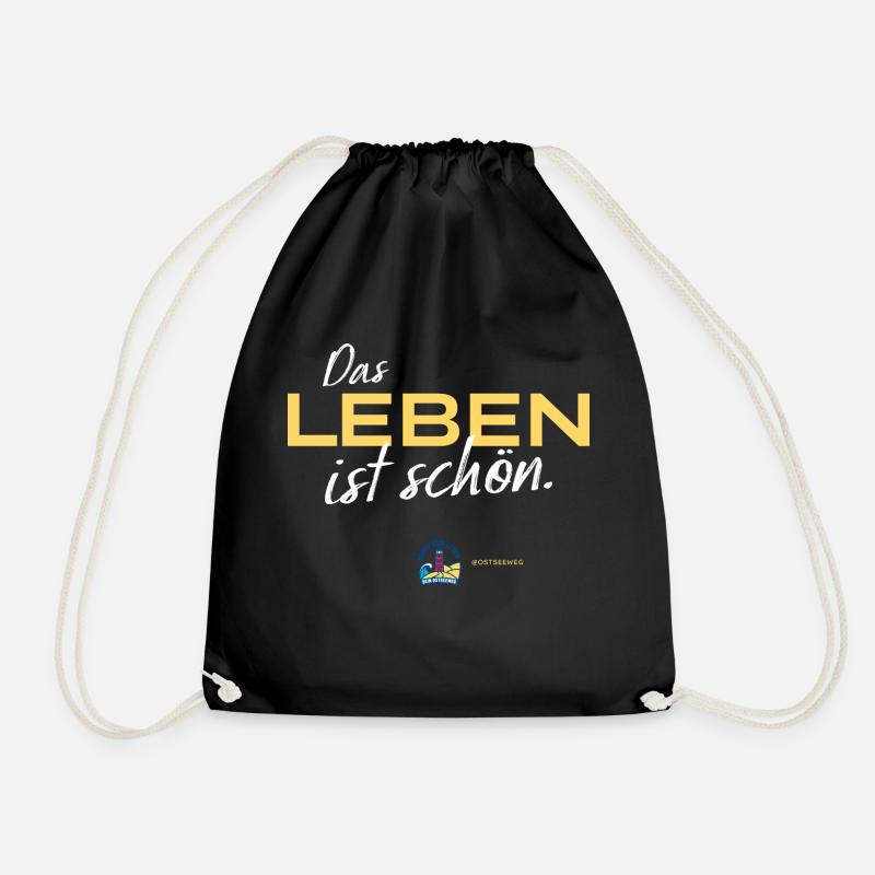 Das Leben ist Schön – Ostseeweg - Turnbeutel - Schwarz